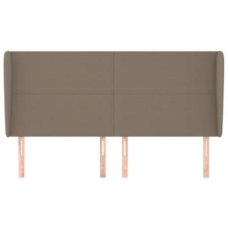 Tête de lit avec oreilles Taupe 203x23x118/128 cm Tissu