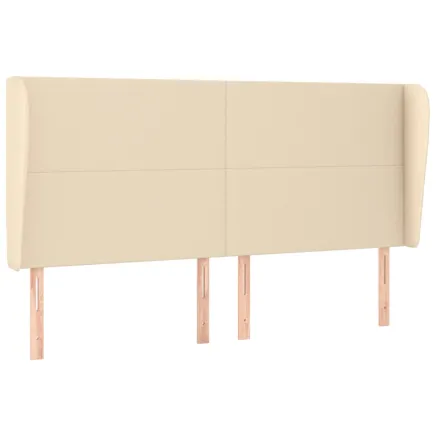 Tête de lit avec oreilles Crème 203x23x118/128 cm Tissu 2