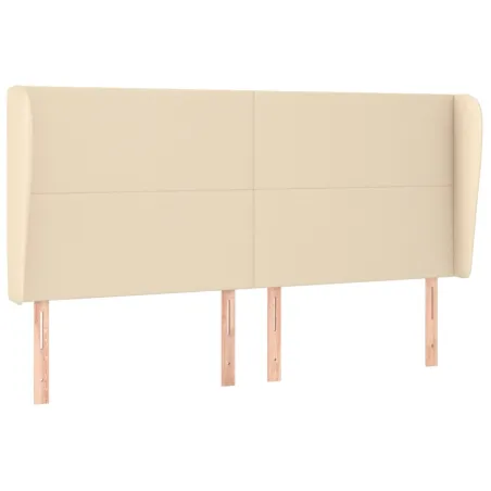 Tête de lit avec oreilles Crème 203x23x118/128 cm Tissu