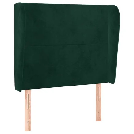 Tête de lit avec oreilles Vert foncé 83x23x118/128 cm Velours 2