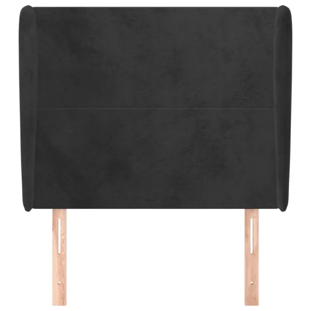 Tête de lit avec oreilles Noir 93x23x118/128 cm Velours