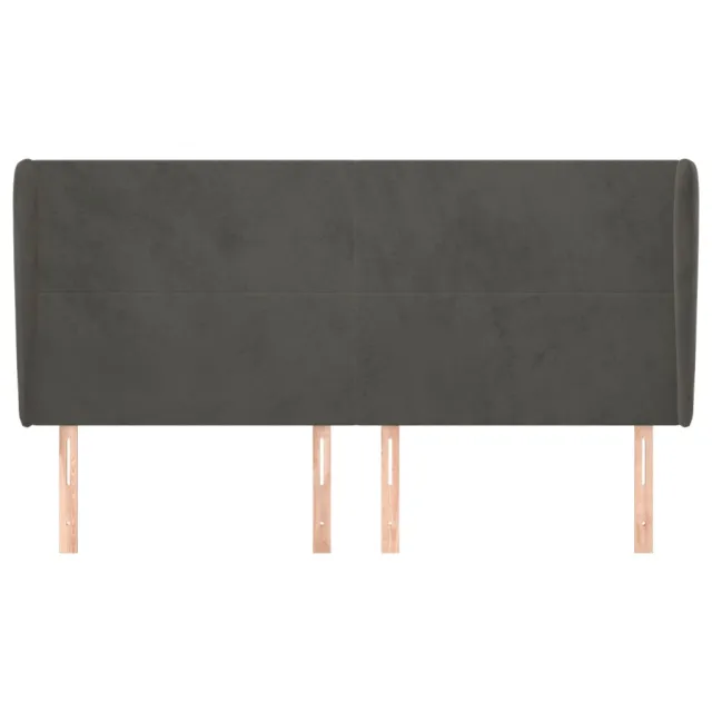 Tête de lit avec oreilles Gris foncé 183x23x118/128 cm Velours