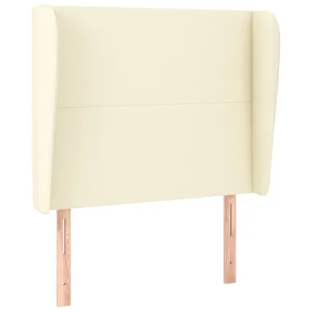 Tête de lit avec oreilles Crème 83x23x118/128 cm Similicuir 2