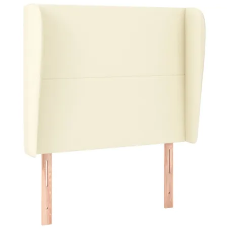 Tête de lit avec oreilles Crème 83x23x118/128 cm Similicuir