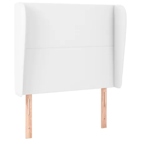Tête de lit avec oreilles Blanc 93x23x118/128 cm Similicuir