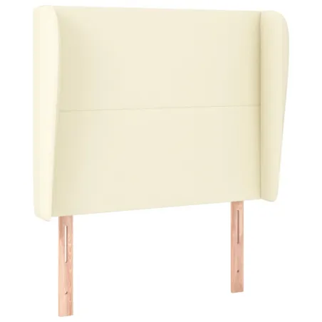 Tête de lit avec oreilles Crème 103x23x118/128 cm Similicuir