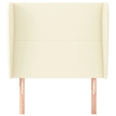 Tête de lit avec oreilles Crème 103x23x118/128 cm Similicuir