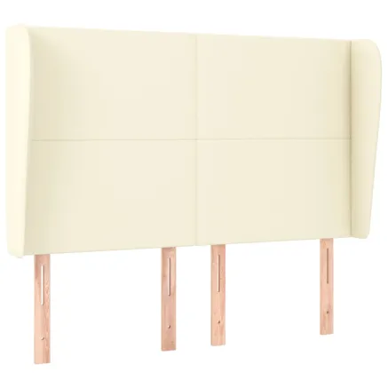 Tête de lit avec oreilles Crème 147x23x118/128 cm Similicuir 2