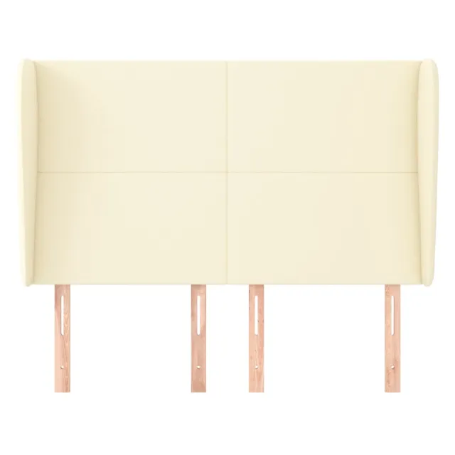 Tête de lit avec oreilles Crème 147x23x118/128 cm Similicuir