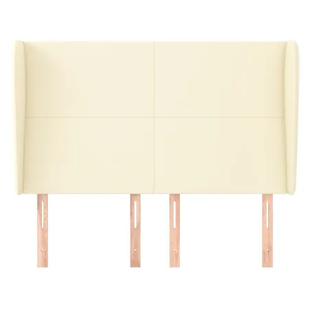 Tête de lit avec oreilles Crème 147x23x118/128 cm Similicuir