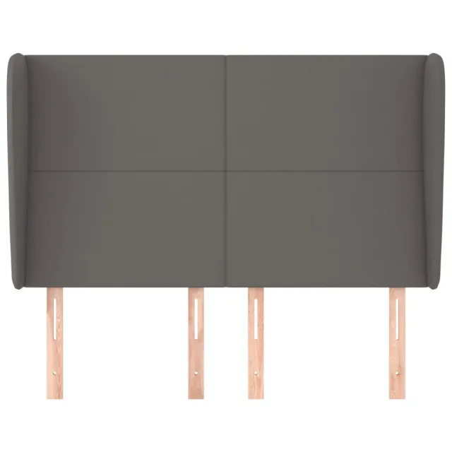 Tête de lit avec oreilles Gris 147x23x118/128 cm Similicuir