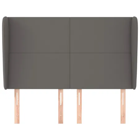 Tête de lit avec oreilles Gris 147x23x118/128 cm Similicuir
