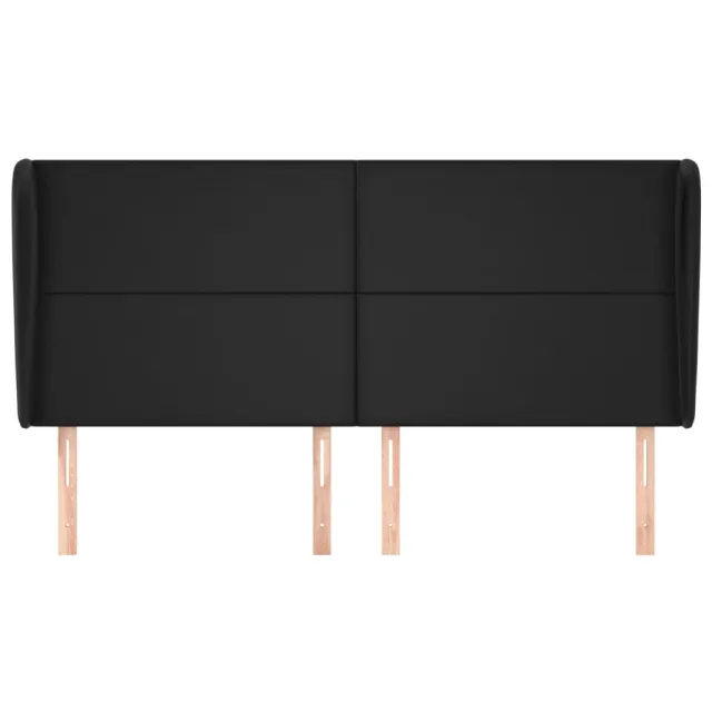 Tête de lit avec oreilles Noir 163x23x118/128 cm Similicuir