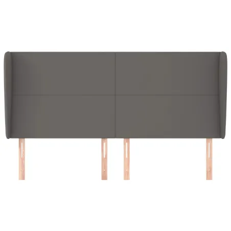 Tête de lit avec oreilles Gris 163x23x118/128 cm Similicuir