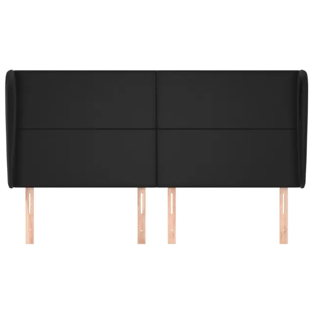 Tête de lit avec oreilles Noir 183x23x118/128 cm Similicuir