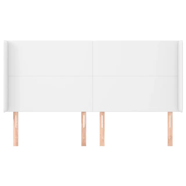 Tête de lit avec oreilles Blanc 183x23x118/128 cm Similicuir