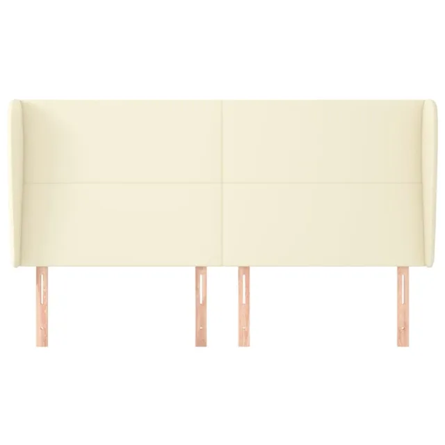 Tête de lit avec oreilles Crème 183x23x118/128 cm Similicuir