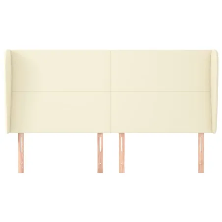 Tête de lit avec oreilles Crème 183x23x118/128 cm Similicuir