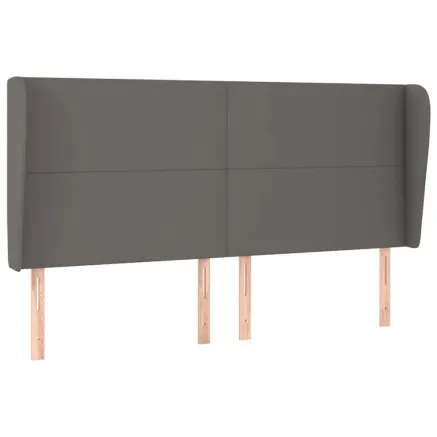 Tête de lit avec oreilles Gris 183x23x118/128 cm Similicuir 2