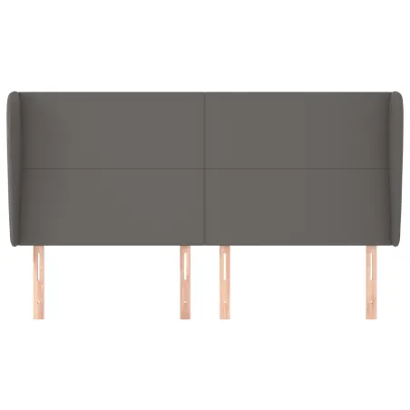Tête de lit avec oreilles Gris 183x23x118/128 cm Similicuir