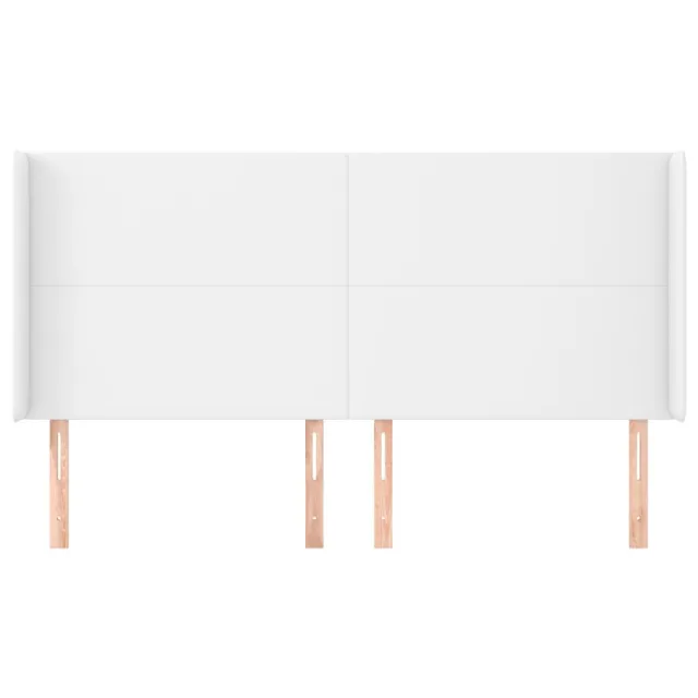 Tête de lit avec oreilles Blanc 203x23x118/128 cm Similicuir