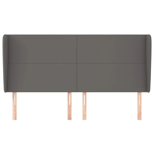 Tête de lit avec oreilles Gris 203x23x118/128 cm Similicuir