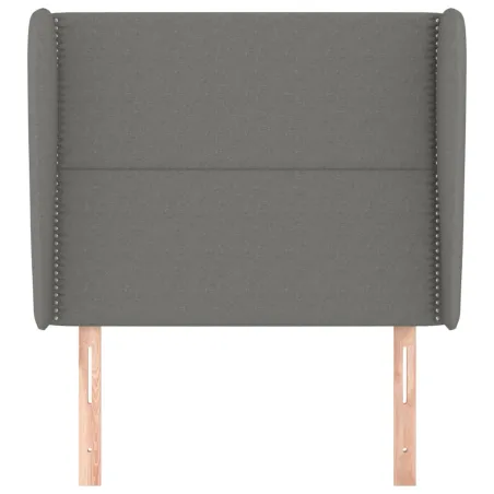Tête de lit avec oreilles Gris foncé 83x23x118/128 cm Tissu