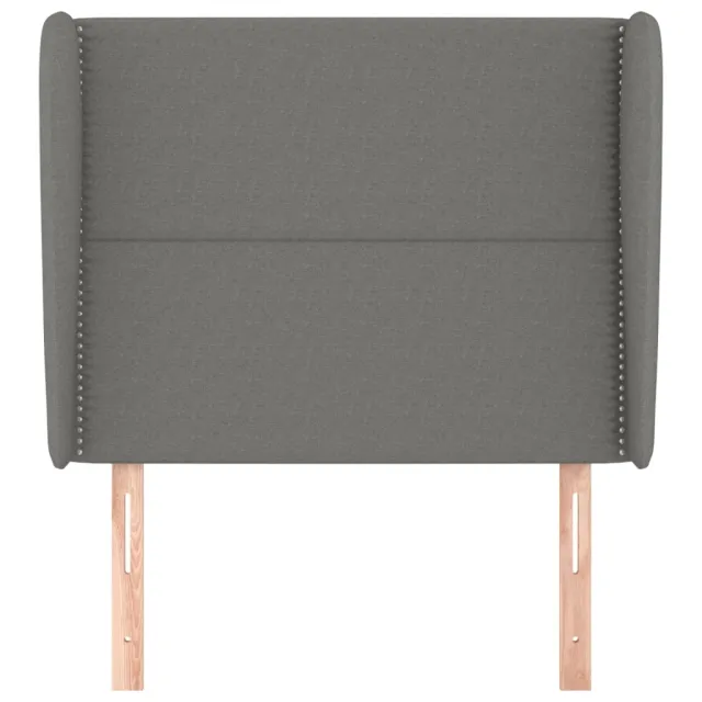Tête de lit avec oreilles Gris foncé 93x23x118/128 cm Tissu