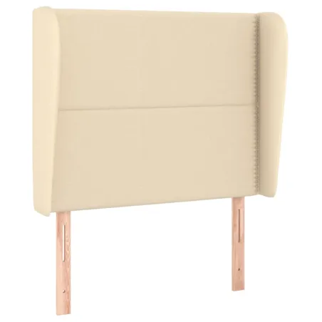 Tête de lit avec oreilles Crème 93x23x118/128 cm Tissu
