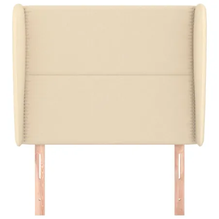 Tête de lit avec oreilles Crème 93x23x118/128 cm Tissu