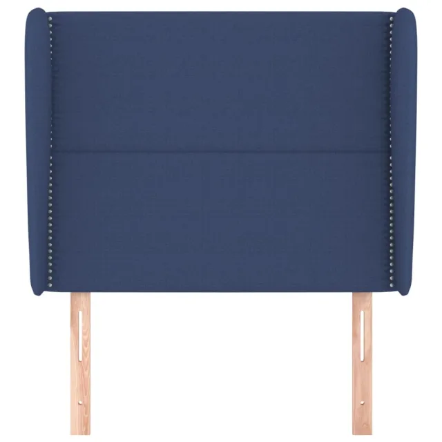Tête de lit avec oreilles Bleu 93x23x118/128 cm Tissu