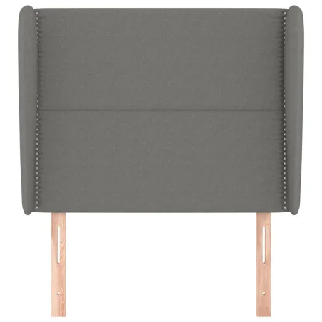 Tête de lit avec oreilles Gris foncé 103x23x118/128 cm Tissu
