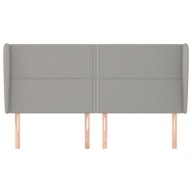 Tête de lit avec oreilles Gris clair 183x23x118/128 cm Tissu