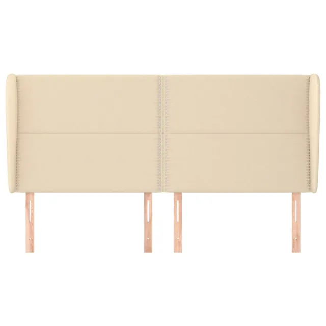 Tête de lit avec oreilles Crème 183x23x118/128 cm Tissu