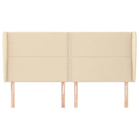 Tête de lit avec oreilles Crème 203x23x118/128 cm Tissu