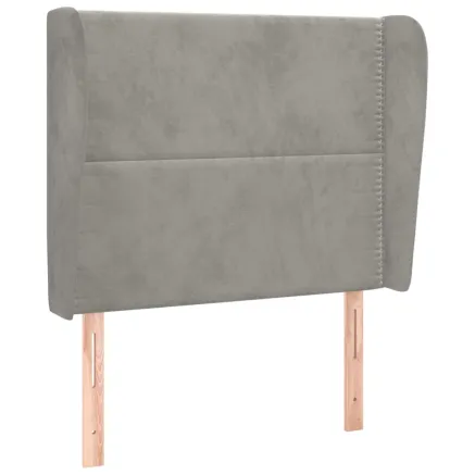 Tête de lit avec oreilles Gris clair 103x23x118/128 cm Velours 2