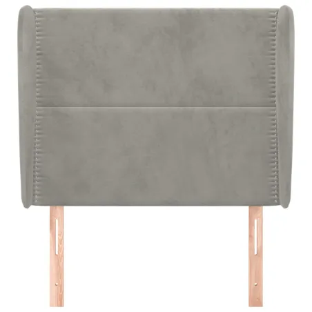 Tête de lit avec oreilles Gris clair 103x23x118/128 cm Velours