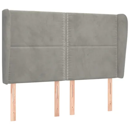 Tête de lit avec oreilles Gris clair 147x23x118/128 cm Velours 2