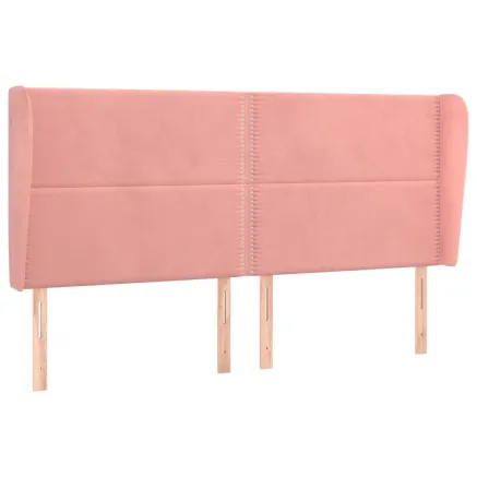 Tête de lit avec oreilles Rose 163x23x118/128 cm Velours 2