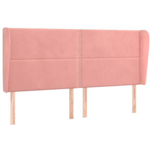 Tête de lit avec oreilles Rose 163x23x118/128 cm Velours