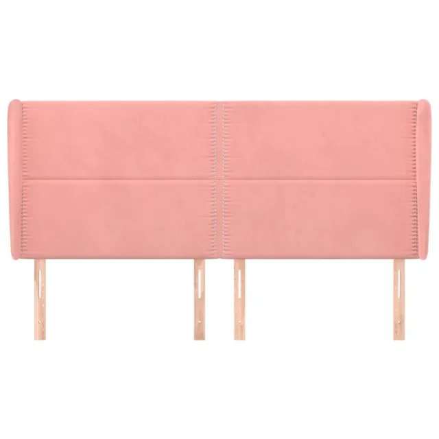 Tête de lit avec oreilles Rose 163x23x118/128 cm Velours