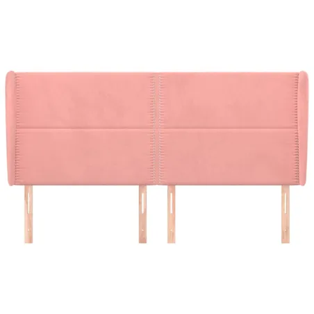 Tête de lit avec oreilles Rose 183x23x118/128 cm Velours