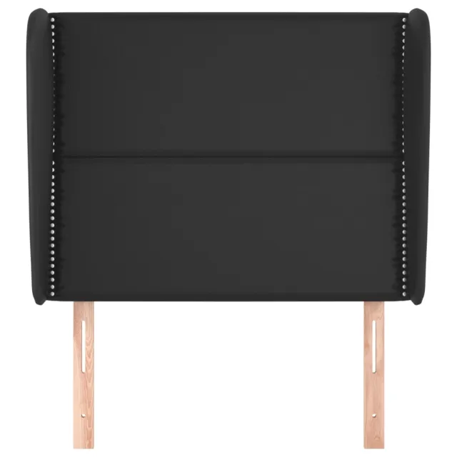 Tête de lit avec oreilles Noir 93x23x118/128 cm Similicuir