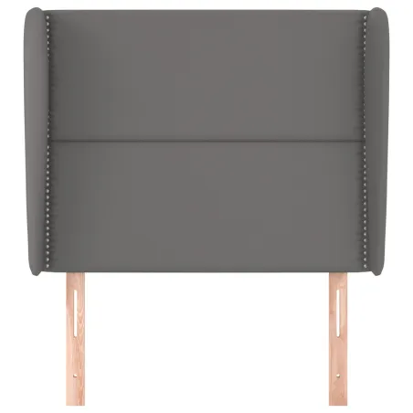 Tête de lit avec oreilles Gris 93x23x118/128 cm Similicuir