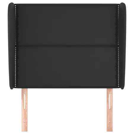 Tête de lit avec oreilles Noir 103x23x118/128 cm Similicuir