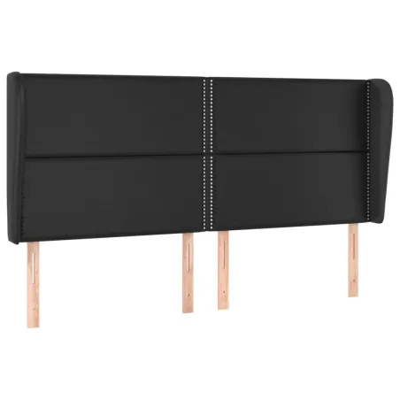 Tête de lit avec oreilles Noir 183x23x118/128 cm Similicuir