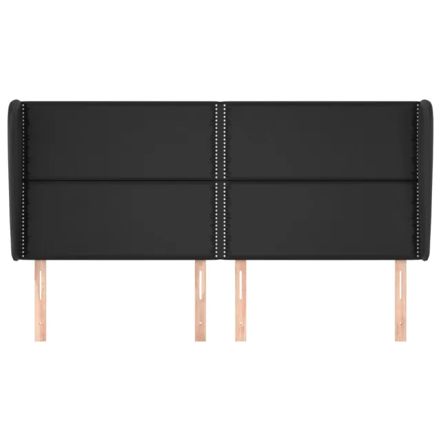 Tête de lit avec oreilles Noir 203x23x118/128 cm Similicuir