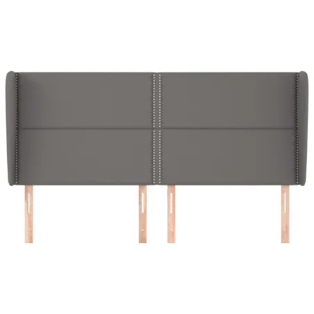 Tête de lit avec oreilles Gris 203x23x118/128 cm Similicuir