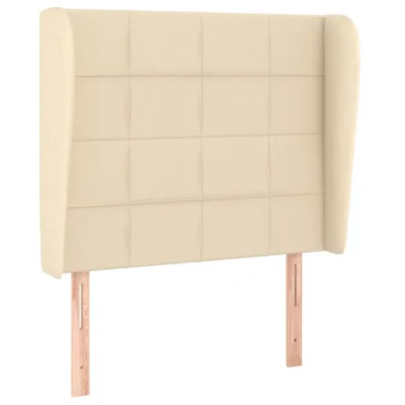Tête de lit avec oreilles Crème 83x23x118/128 cm Tissu