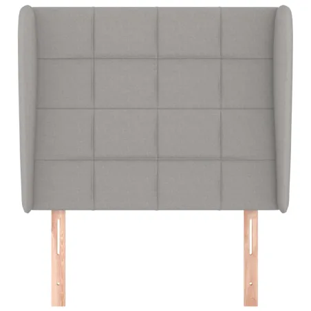 Tête de lit avec oreilles Gris clair 93x23x118/128 cm Tissu